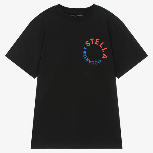 Stella McCartney Kids-Teen Boys Black Organic Cotton T-Shirt | Childrensalon Outlet