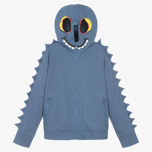 Stella McCartney Kids-Blaues Monster-Baumwolltop mit Zip | Childrensalon Outlet