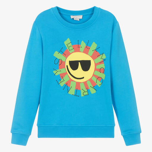 Stella McCartney Kids-Teen Boys Blue Cotton Sun Sweatshirt | Childrensalon Outlet