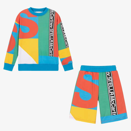 Stella McCartney Kids-Teen Boys Cotton Colourful Logo Tracksuit | Childrensalon Outlet
