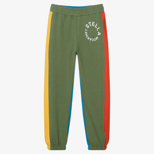 Stella McCartney Kids-Teen Boys Green & Blue Cotton Joggers | Childrensalon Outlet