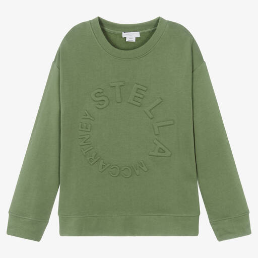 Stella McCartney Kids-Зеленый хлопковый свитшот | Childrensalon Outlet