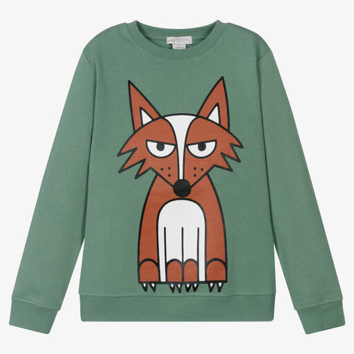 Stella McCartney Kids-Teen Boys Green Fox Sweatshirt | Childrensalon Outlet