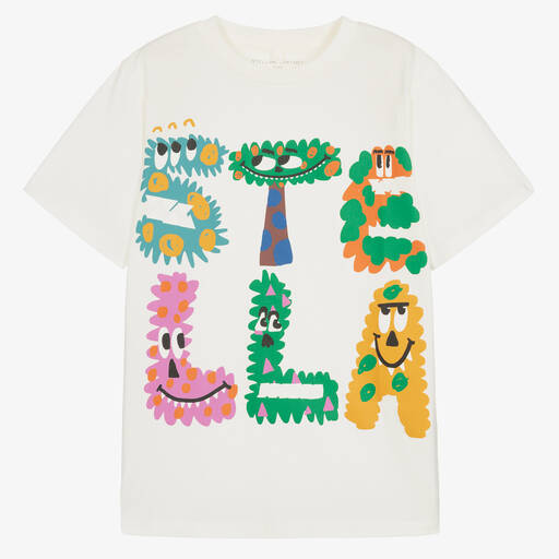 Stella McCartney Kids-Teen Boys Ivory Cotton Monster T-Shirt | Childrensalon Outlet