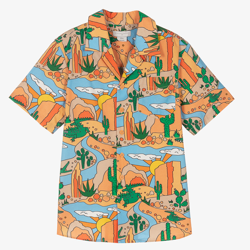 Stella McCartney Kids-Teen Boys Orange Cotton Shirt | Childrensalon Outlet