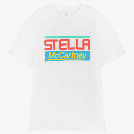 Stella McCartney Kids-Белая хлопковая футболка | Childrensalon Outlet