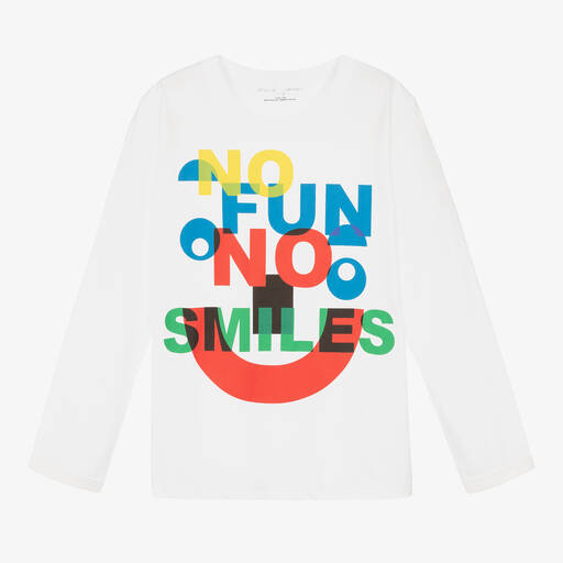 Stella McCartney Kids-Белый топ с рисунком для мальчиков-подростков | Childrensalon Outlet