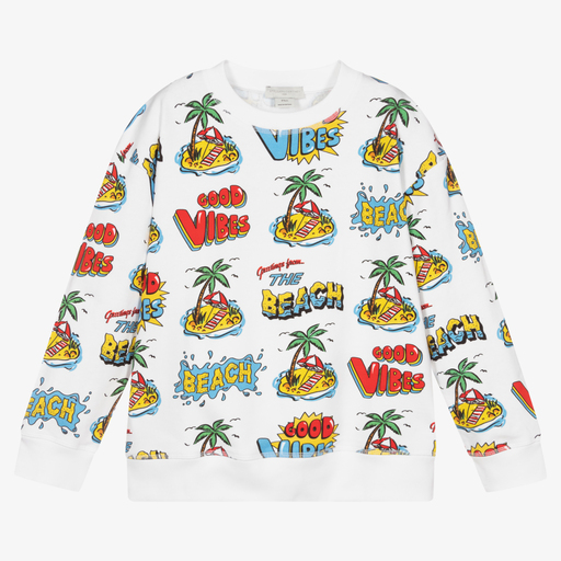 Stella McCartney Kids-Teen Boys White Sweatshirt | Childrensalon Outlet