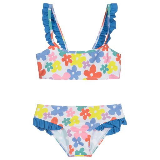 Stella McCartney Kids-مايّو بيكيني لون أبيض بطبعة ورود | Childrensalon Outlet