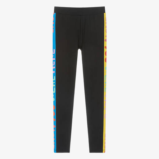 Stella McCartney Kids-Teen Girls Black Graphic Leggings | Childrensalon Outlet
