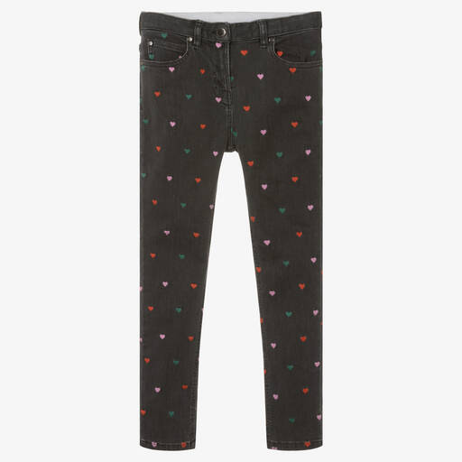 Stella McCartney Kids-Teen Girls Black Hearts Skinny Jeans | Childrensalon Outlet