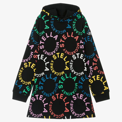 Stella McCartney Kids-Schwarzes Baumwoll-Kapuzenkleid | Childrensalon Outlet