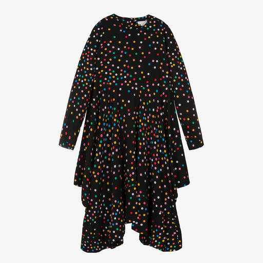Stella McCartney Kids-Teen Girls Black Polka Dot Dress | Childrensalon Outlet