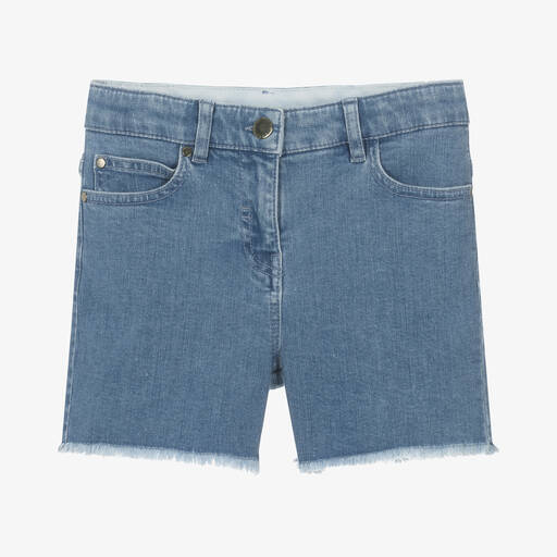 Stella McCartney Kids-شورت قطن عضوي دنيم لون أزرق للمراهقات | Childrensalon Outlet