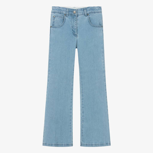 Stella McCartney Kids-جينز فلير قطن عضوي دنيم لون أزرق للمراهقات | Childrensalon Outlet