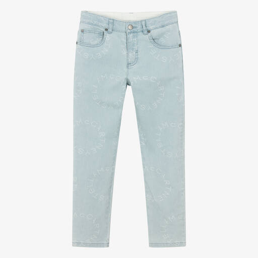 Stella McCartney Kids-Teen Girls Blue Graphic Denim Jeans | Childrensalon Outlet