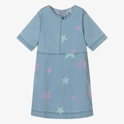 Stella McCartney Kids-Teen Girls Blue Star Print Denim Dress | Childrensalon Outlet