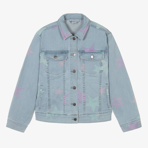 Stella McCartney Kids-Teen Girls Blue Star Print Denim Jacket | Childrensalon Outlet