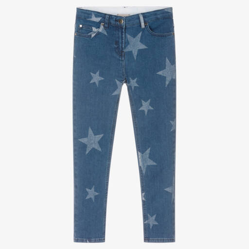 Stella McCartney Kids-Teen Girls Blue Star Print Skinny Jeans | Childrensalon Outlet