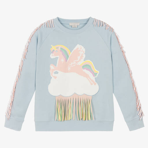 Stella McCartney Kids-Teen Girls Blue Unicorn Sweatshirt | Childrensalon Outlet
