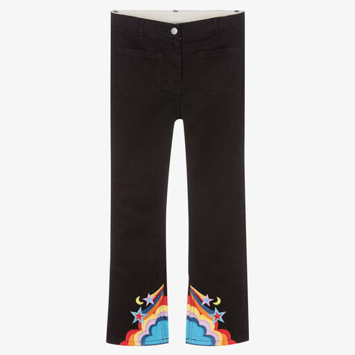 Stella McCartney Kids-Укороченные джинсы с космическим мотивом | Childrensalon Outlet