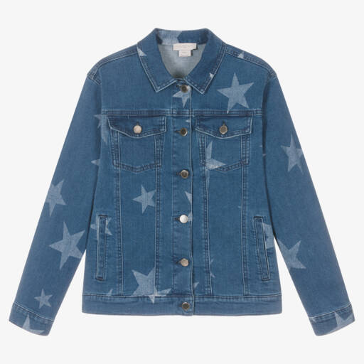 Stella McCartney Kids-Teen Girls Dark Blue Star Print Denim Jacket | Childrensalon Outlet