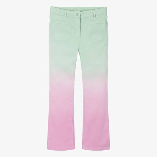 Stella McCartney Kids-Teen Girls Green & Pink Ombré Flared Jeans | Childrensalon Outlet