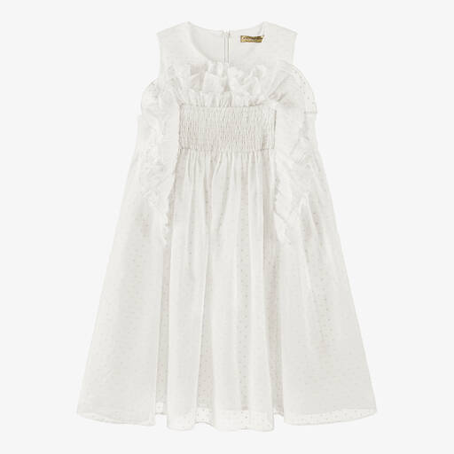 Stella McCartney Kids-Teen Girls Ivory Cotton Dress | Childrensalon Outlet