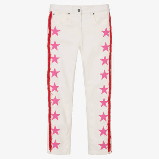 Stella McCartney Kids-Teen Girls Ivory Cotton Jeans | Childrensalon Outlet