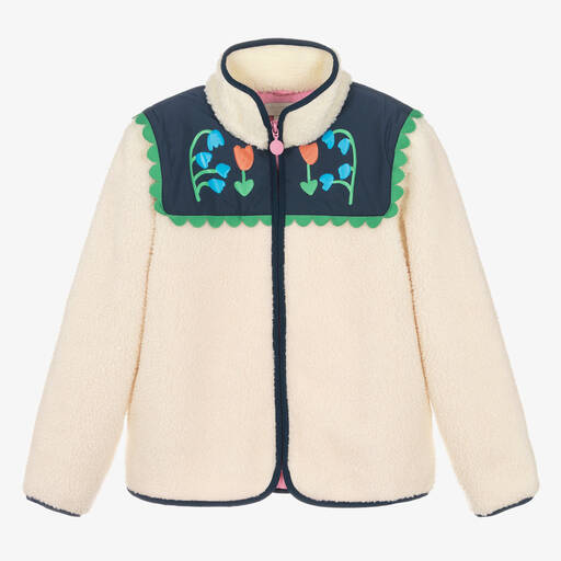 Stella McCartney Kids-Teen Girls Ivory Floral Fleece Jacket | Childrensalon Outlet