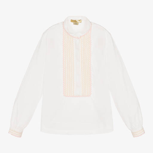 Stella McCartney Kids-بلوز تينز بناتي قطن عضوي لون عاجي | Childrensalon Outlet