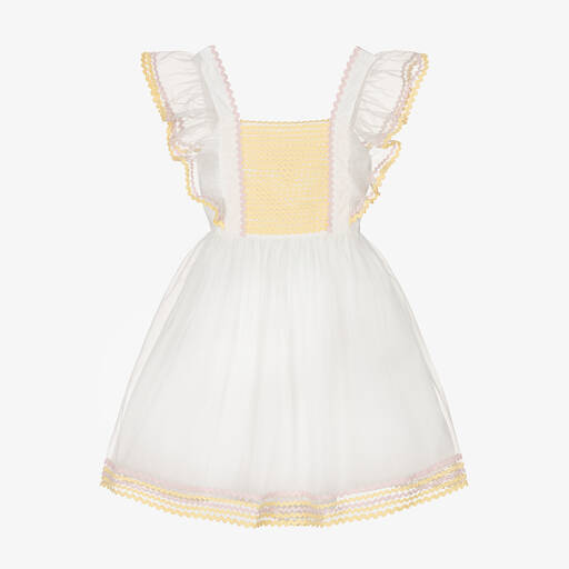 Stella McCartney Kids-فستان تينز بناتي أورغانزا لون عاجي | Childrensalon Outlet