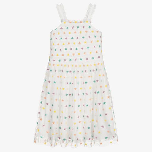 Stella McCartney Kids-فستان تينز بناتي تول لون عاجي | Childrensalon Outlet