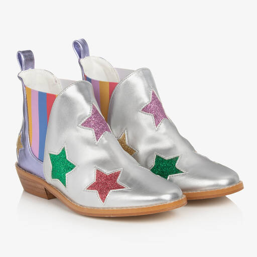 Stella McCartney Kids-Teen Girls Metallic Silver Boots | Childrensalon Outlet