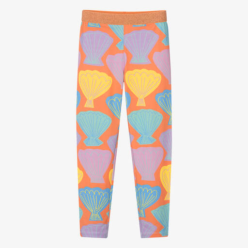 Stella McCartney Kids-Оранжевые легинсы с ракушками для девочек | Childrensalon Outlet
