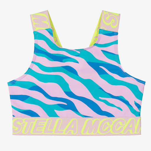 Stella McCartney Kids-Teen Girls Pink & Blue Sports Top (UPF50+) | Childrensalon Outlet