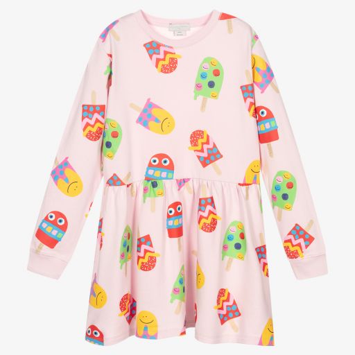 Stella McCartney Kids-فستان تينز قطن جيرسي عضوي لون زهري | Childrensalon Outlet