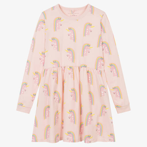 Stella McCartney Kids-Teen Girls Pink Cotton Unicorn Dress | Childrensalon Outlet