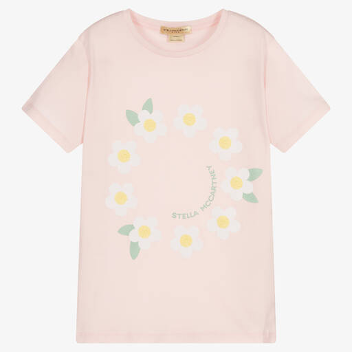 Stella McCartney Kids-Teen Girls Pink Daisy Chain T-Shirt | Childrensalon Outlet