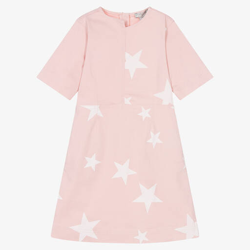 Stella McCartney Kids-Robe à étoiles rose en denim Ado | Childrensalon Outlet