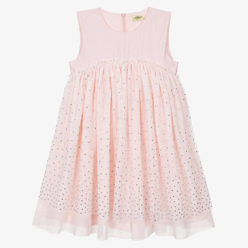 Stella McCartney Kids-Teen Girls Pink Diamanté Tulle Dress | Childrensalon Outlet