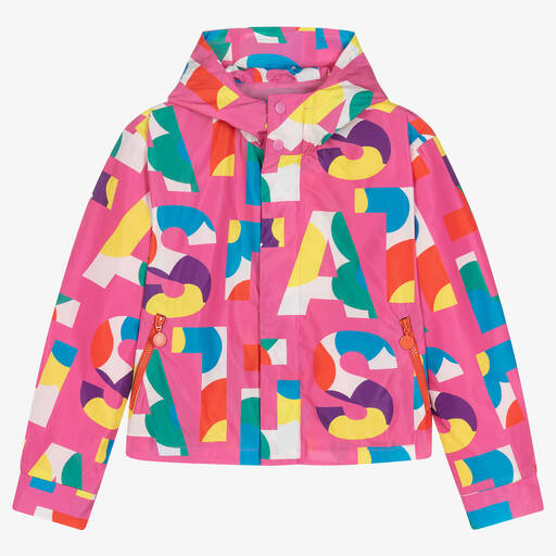 Stella McCartney Kids-Teen Girls Pink Logo Hooded Jacket | Childrensalon Outlet