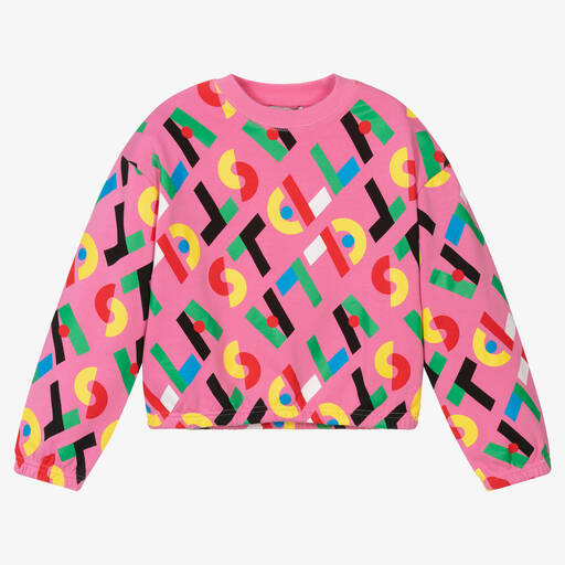 Stella McCartney Kids-Teen Girls Pink Logo Sweatshirt | Childrensalon Outlet