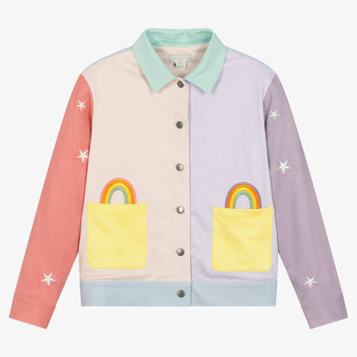 Stella McCartney Kids-Розово-фиолетовая куртка с вышивкой | Childrensalon Outlet