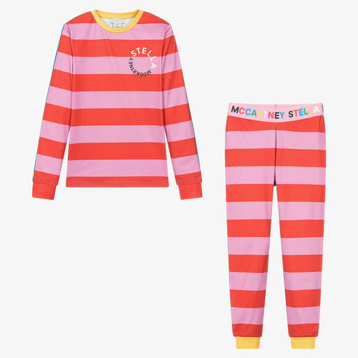 Stella McCartney Kids-طقم بنطلون حراري لون زهري وأحمر للمراهقات | Childrensalon Outlet