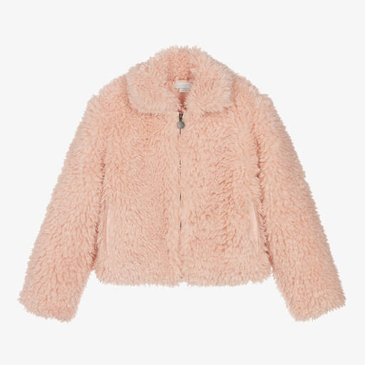 Stella McCartney Kids-Teen Girls Pink Teddy Fleece Jacket | Childrensalon Outlet