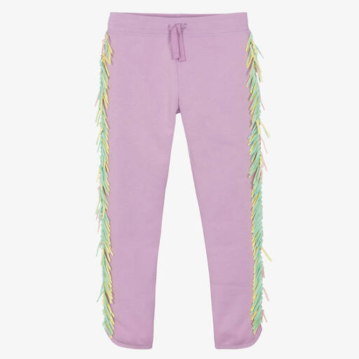 Stella McCartney Kids-Teen Girls Purple Cotton Fringe Joggers | Childrensalon Outlet
