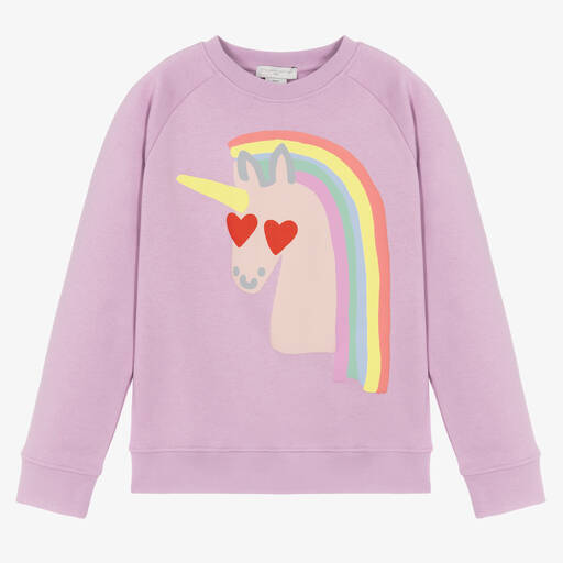 Stella McCartney Kids-Teen Girls Purple Unicorn Sweatshirt | Childrensalon Outlet