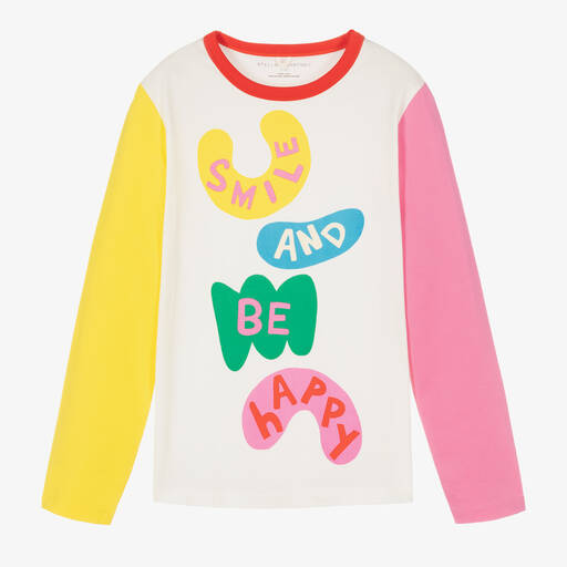 Stella McCartney Kids-Teen Girls Smile & Be Happy Top | Childrensalon Outlet