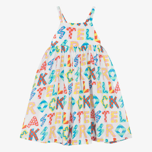 Stella McCartney Kids-Teen Girls White Graphic Cotton Dress | Childrensalon Outlet